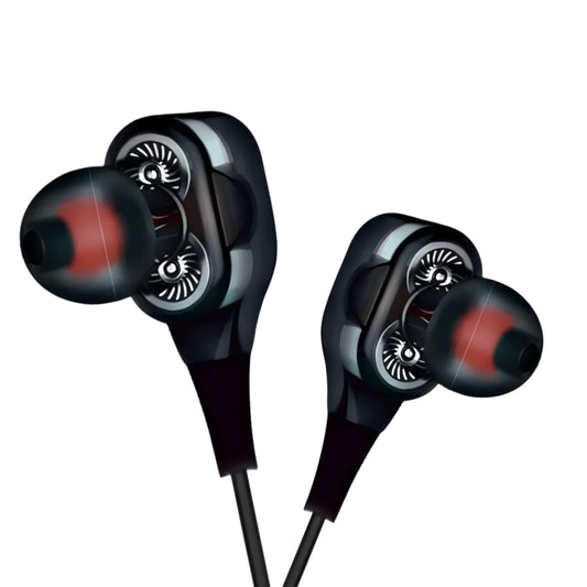 Zoroark DUO Double Speaker Black Wired Earphone