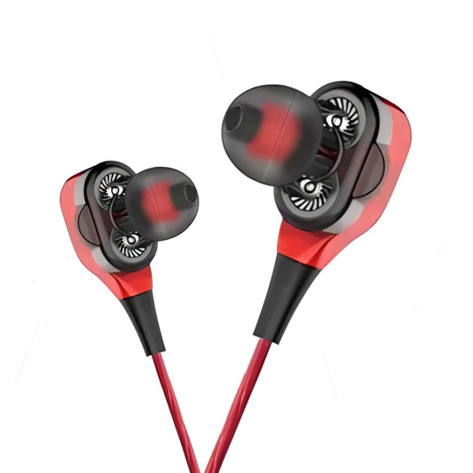 Zoroark DUO Double Speaker Red Wired Earphone